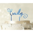 thumbnail image 1 of "Custom Name Cake Topper Personalized Mirror Blue Cake Topper Cake Decoration Color Option Available 5""-7"" Inches Wide", 1 of 1