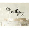 thumbnail image 1 of "Custom Name Cake Topper Personalized Shiny Black Cake Topper Cake Decoration Color Option Available 5""-7"" Inches Wide", 1 of 1