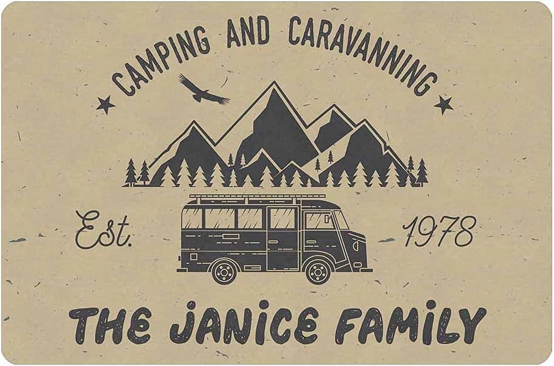 Custom Name Camper Doormats with HeavyDuty 24x36 Inch NonSlip Camping