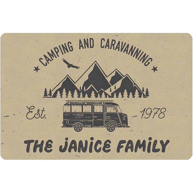 Custom Name Camper Doormats with HeavyDuty 24x36 Inch NonSlip Camping