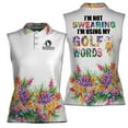 thumbnail image 1 of Custom Name Colorful Flower I'm Using My Golf Words Women Sleeveless Polo XS-4XL, 1 of 5