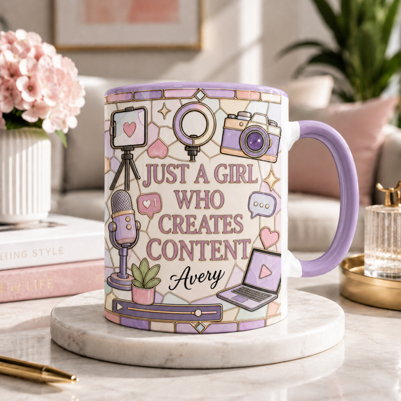 Custom Name Content Creator Mug 3D Effect Personalized Creator Studio Gift