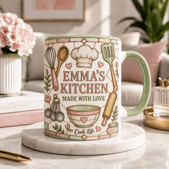 Custom Name Cook Mugs Ceramic Mugs, Personalized Cooking Lover Gift