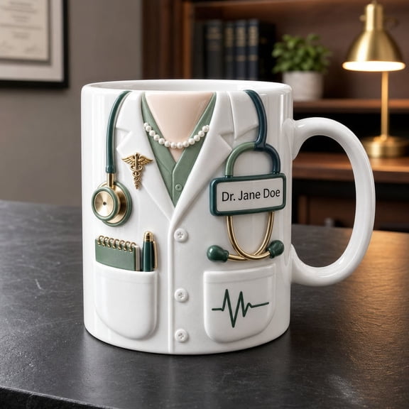 Custom Name Doctor Accent Mug, Medical Coffee Cup, Doctor Appreciation Gift, Doc