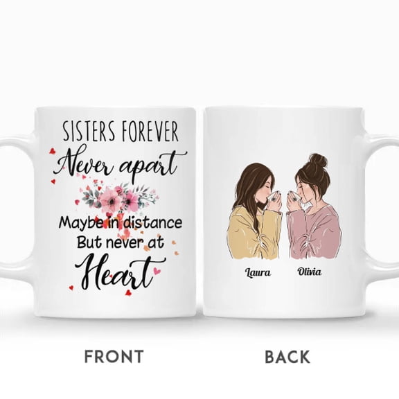Custom Name Drinking Girls Sister Forever Never Apart Maybe