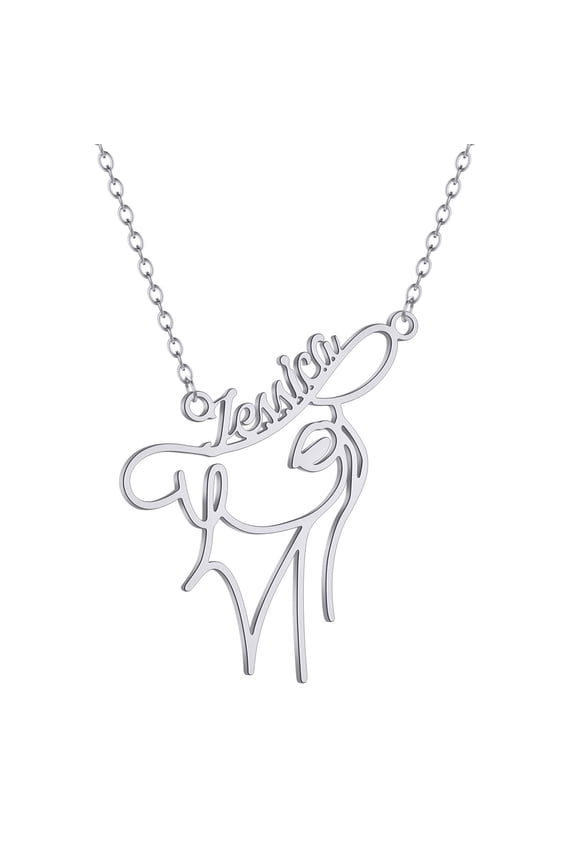 Custom Name Elegant Sexy Women's Face Pendant Necklace Personalized Stainless Steel Customized Letter Choker Jewelry Gift