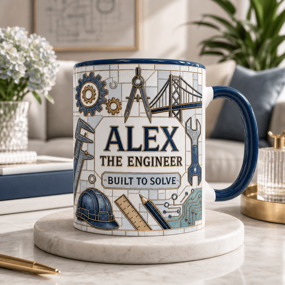 Custom Name Engineer 3D Effect Mug, Personalized Engineering Worker Gift Mug