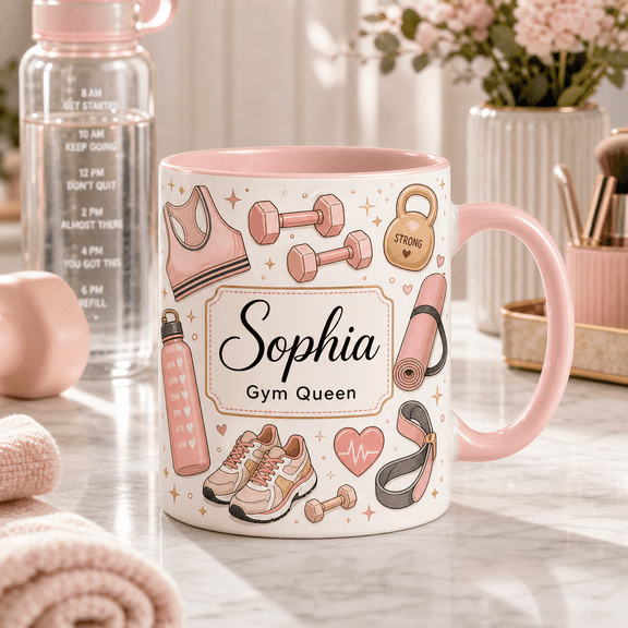 Custom Name Fitness Mug 3D Effect Mug Personalized Gym Lover Gift