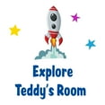 thumbnail image 1 of Custom Name Flying Rocket Launch Home decorWall Decal Decoration Explore Adventurous Space Cartoon Rocket Decorating Ideas for Child's Bedroom Size: 9 In(W) x 10 In(H), 1 of 5