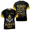 thumbnail image 1 of Custom Name Freemason Faith, Hope and Charity 357 Masonic Men's T-Shirt S-5XL, 1 of 4