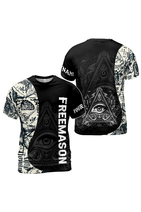 Custom Name Freemason Unlock Your Knowleadge Men's T-Shirt S-5XL