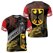 Custom Name Germany Flag Coat Of Arms Of Eagle Smoke 3D T-Shirt S-5XL