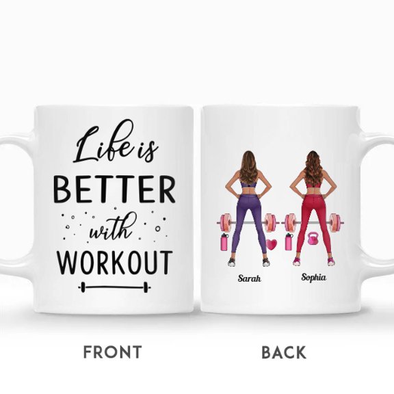 Custom Name Gym Girl Life Is Better With Workout Personalize