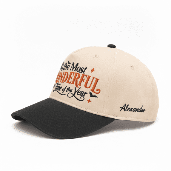 Custom Name Halloween Embroidered Adjustable Snapback Hat, Personalized Spooky Party Trucker Cap, Halloween Bar Crawl Outfit