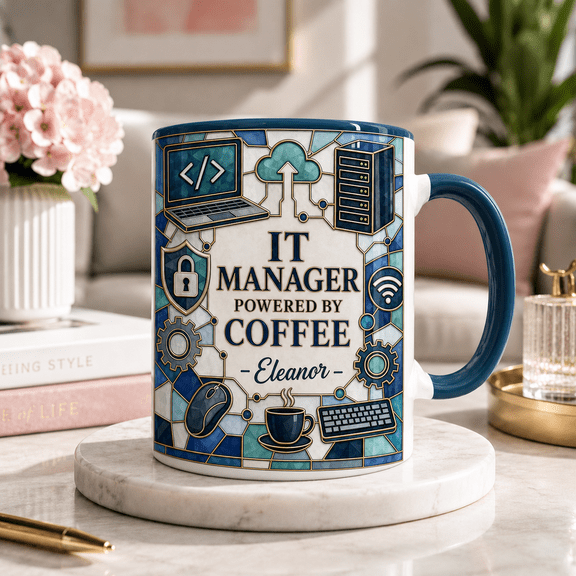 Custom Name IT Manager 3D Effect Mug, Personalized Tech Office Gift Mug