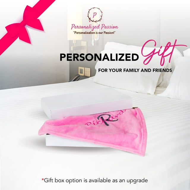 Custom Name Initial Fleece Blanket, Plush Soft Cozy Throw for Sofa Bed