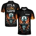 thumbnail image 1 of Custom Name It's A Mind Game Skull 8-Balls Billiard Men's Polo S-5XL, 1 of 5