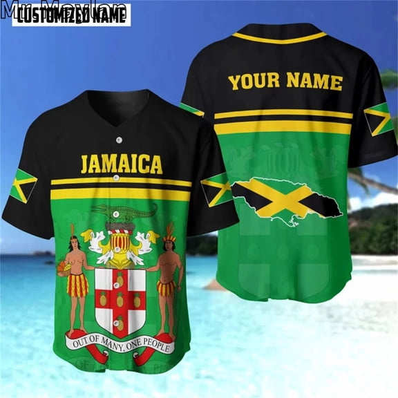 Custom Name Jamaica Cuba DOMINICAN REPUBLIC 3D Printed Baseball Jersey Summer Shirt Men's