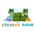 thumbnail image 1 of Custom Name Jurrasic World Prehistoric DinosaursWall Decal Decoration Dinosaurs Joyful Cartoon Cartoon Animals Decorating Ideas for Child's Bedroom Size: 10 In(W) x 6 In(H), 1 of 5