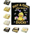 thumbnail image 1 of Custom Name Just a Girl loves Duck Adult duck Blanket Kids Funny Blanket Suitable for Bedroom bed sofa Crib Couch Chair outdoor All Season Items That Yellow Duck Lovers Will Love 60"x50"for Teens, 1 of 6