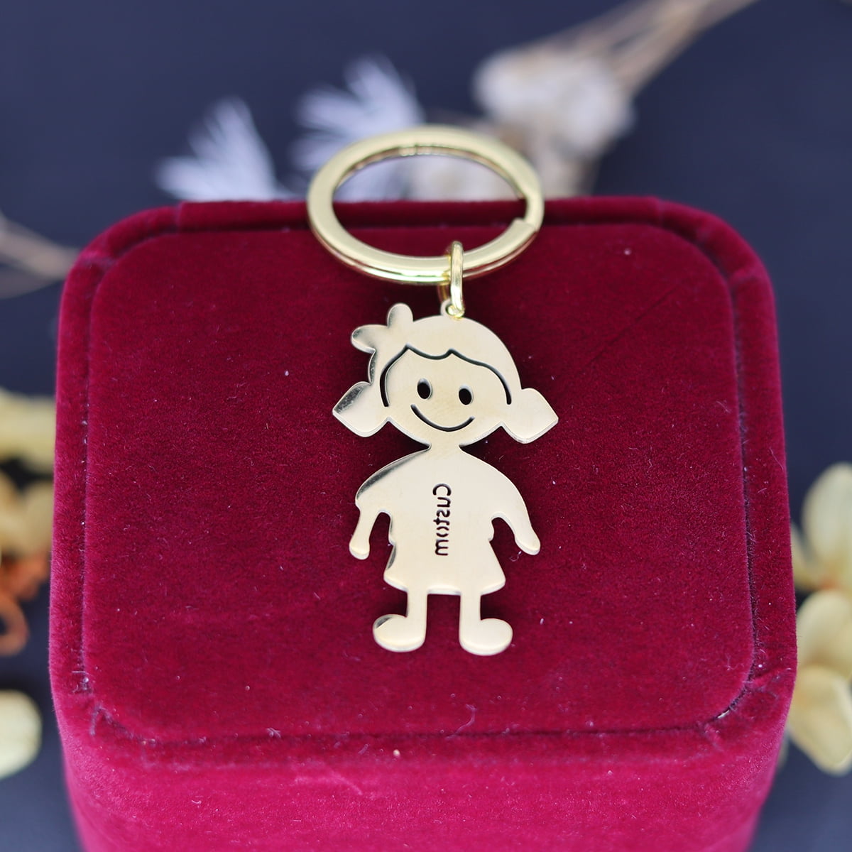 Custom Name Key Chain Personalized Engrave Name Kid Child Girl Keyring ...