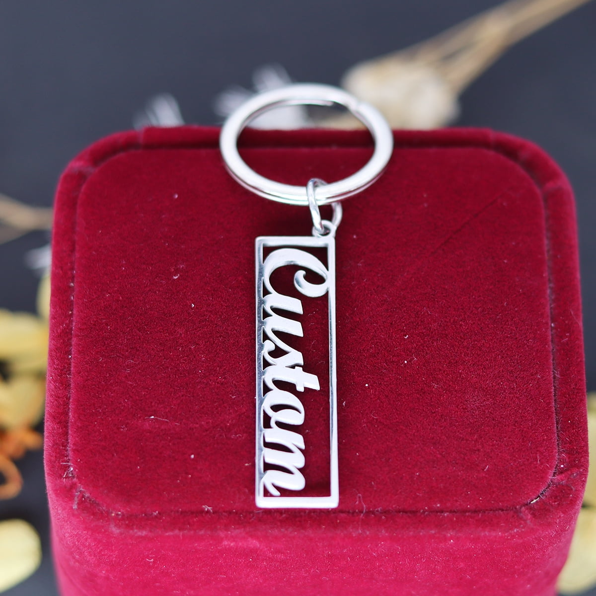 Custom Name Keychain Personalized Stainless Steel Geometry Key Chains ...