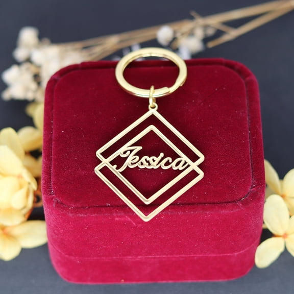 Custom Name Keychain Personalized Stainless Steel Pendant Key Chains for Women Men Customized Nameplate Keyring Jewelry