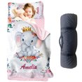 thumbnail image 1 of Custom Name Kids Nap Mat for Girls, Personalized Fun Little Elephante Toddler Nap Mat for Daycare Preschool - Soft & Comfortable Sleeping Mat Includes Pillow Cover and Nap Blanket, Easy to Carry, 1 of 8