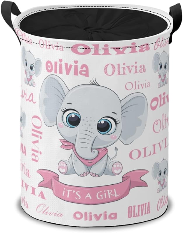 Custom Name Laundry Hamper Basket, Personalized Collapsible Portable Laundry Bag with Name, Storage Bins Baskets, Baby Boys Girls Laundry Basket,Toys Storage Basket, Gifts Basket, Bedroom Home Decor