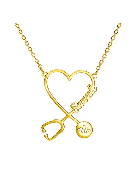Custom Name Love Heart Pendant Personalized Name Heart Necklace for Women Valentine's Day Gift