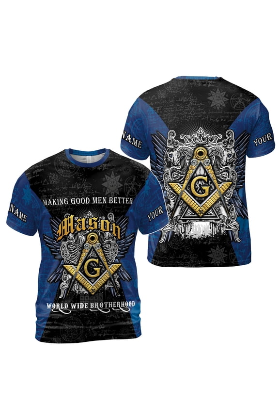 Custom Name Masonic Mason Making A Good Man Better T-Shirt S-5XL