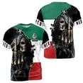thumbnail image 1 of Custom Name Mexico Skull Reaper Mexico Flag Men's T-shirt S-5XL, 1 of 4