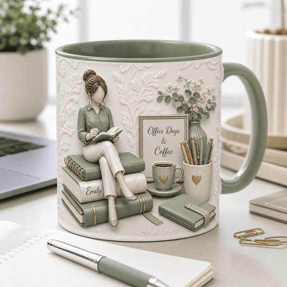 Custom Name Mug Office Desk Reader Coffee Cup for Work Desk and Admin Assistant