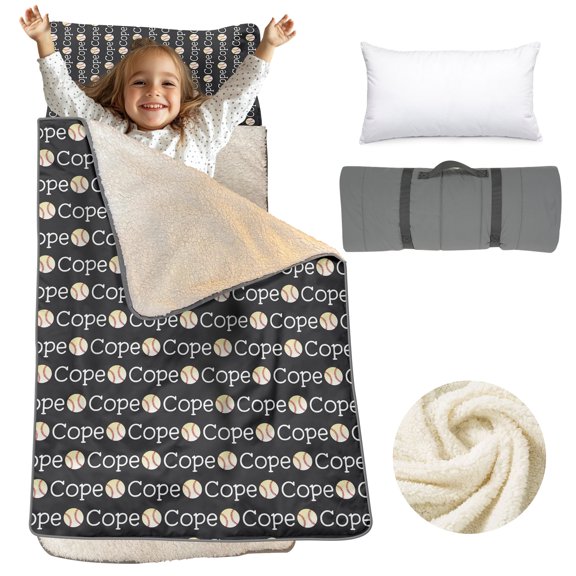 Custom Name Nap Mat for Toddlers, Lightweight Sleeping Bag with Blanket for Daycare Use