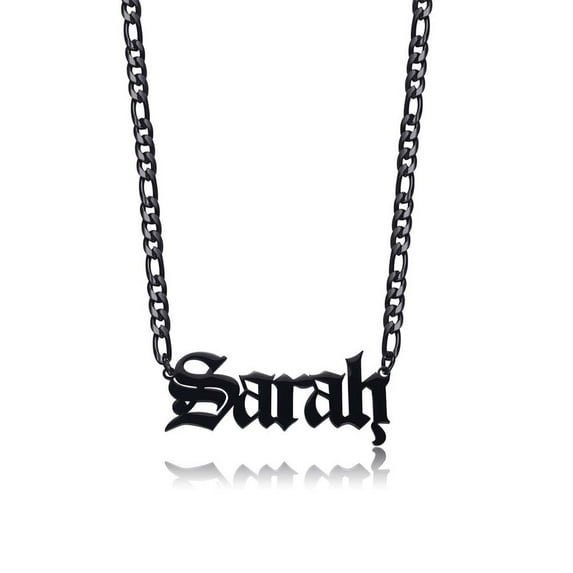 Custom Name Necklace Personalized Initial Necklaces,Black