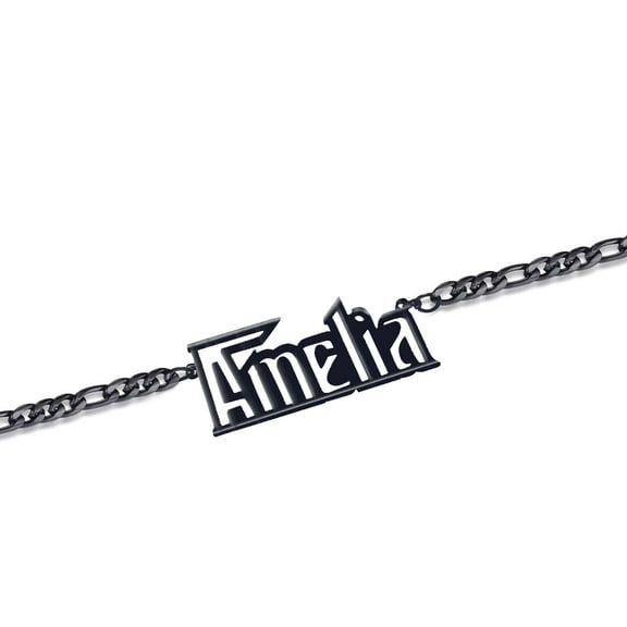 Custom Name Necklace Personalized Initial Necklaces,Black