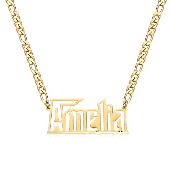 Custom Name Necklace Personalized Initial Necklaces,Gold