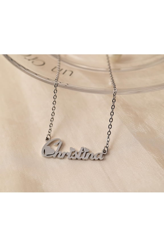 Custom Name Necklace Personalized Silver Gold Customized Women Name Jewelry Stainless Steel[o5169]