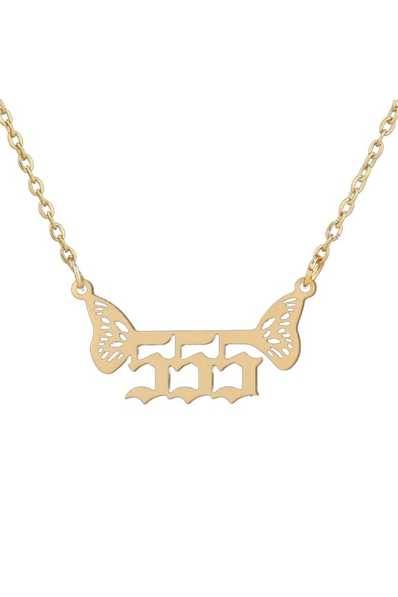 Custom Name Necklace – Romantic Look for Her Jewelry Stainless Steel Women Light Angel Number Pendant Necklace 000 999