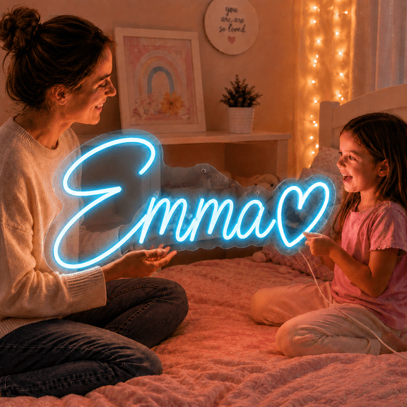 Custom Name Neon Sign, Personalized LED Light Up Sign with Name, Text or Logo Customizable Neon Wall Decor for Wedding Birthday Bar Salon Beauty Room or Business Decoration
