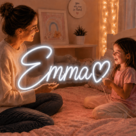 Custom Name Neon Sign, Personalized LED Light Up Sign with Name, Text or Logo Customizable Neon Wall Decor for Wedding Birthday Bar Salon Beauty Room or Business Decoration