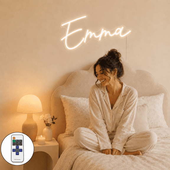 Custom Name Neon Sign with Remote Control, Personalized LED Light Up Sign for Bedroom Wall Decor, Home Room Accent Light & Unique Personalized Gift
