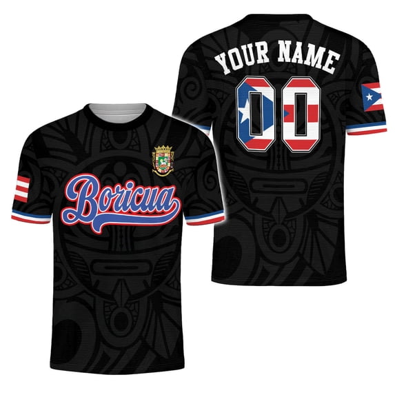 Custom Name Number Puerto Rico Soccer Jersey, Football Uniforms for Team, Soccer Jersey Gift for Men (5XL)