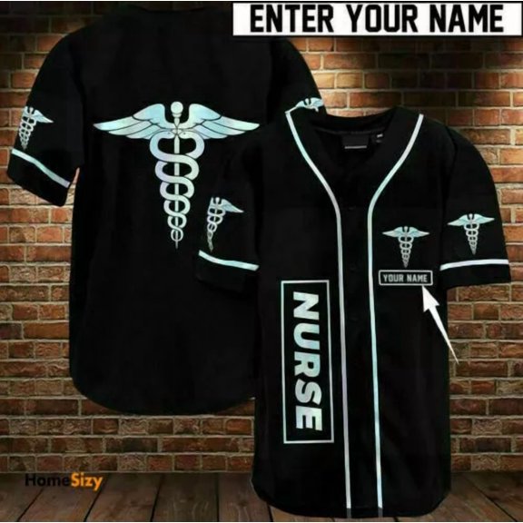 Custom Name Nurse Symbol 3d Baseball Jersey Shirt Men Dad Father Day Us - Hot Sale 2026