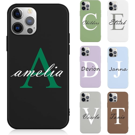 Custom Name Phone Case for iPhone 15 14 13 12 Pro Max 11 Mini Xr Xs X 7 8 Plus SE 2020 2022 6, Customize Personalized Handwritten Text Soft Silicone Cover - Customizable Gifts for Women & Men