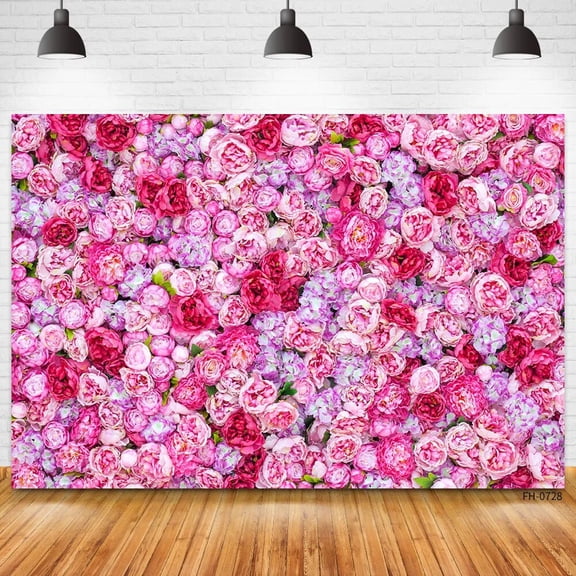 Custom Name Photo Flower Wall Birthday Party Banner Background Baby Shower Bridal Wedding Diy Photography Backdrops Photocall