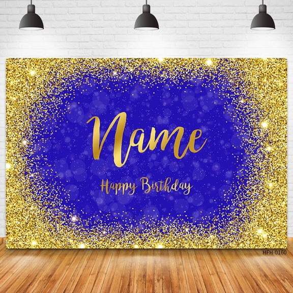 Custom Name Photo Gold Silver Glitter Birthday Party Banner Backgrounds Baby Shower DIY Birthday Photography Backdrops Photocall