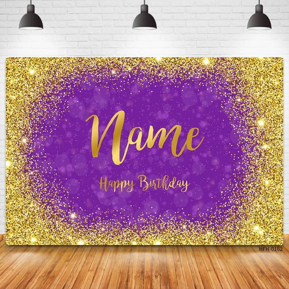 Custom Name Photo Gold Silver Glitter Birthday Party Banner Backgrounds Baby Shower DIY Birthday Photography Backdrops Photocall