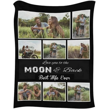 Custom Name Photo Valentines Day Blanket 1 Add Your Text 6 Photos Personalized Picture Collection Valentines Day Throw Blanket Love Blanket Wedding Anniversary Birthday Gifts 70X80