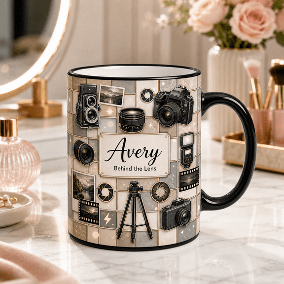 Custom Name Photographer 3D Effect Mug, Personalized Camera Lover Gift Mug
